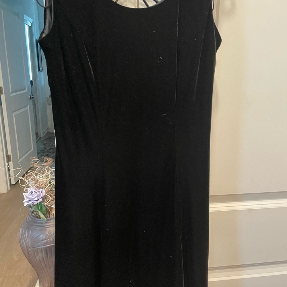Elegant Black velvet Sleeveless Dress